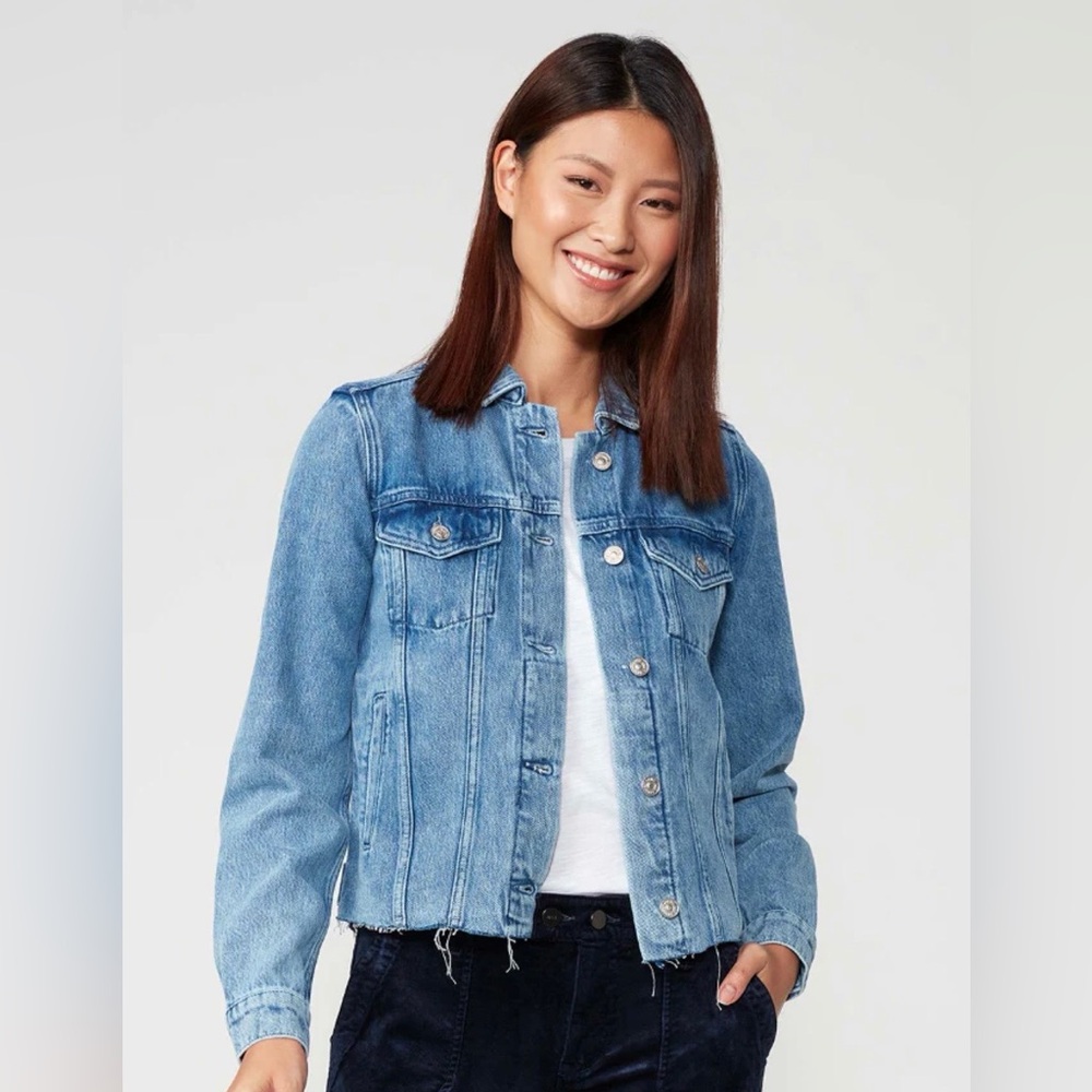 Paige Rowan Denim Jacket W/Raw Hem ✨Pearl Blue✨ NWOT!
